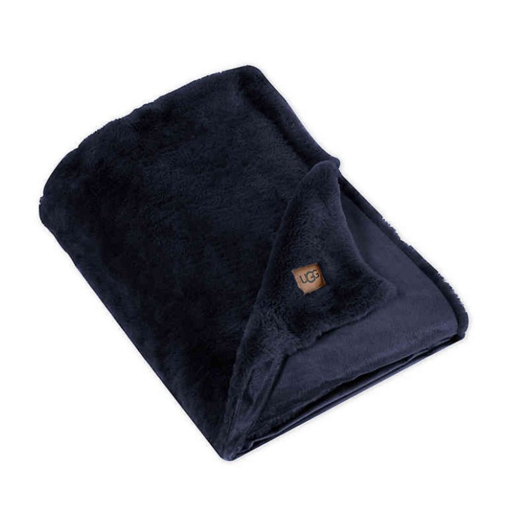 UGG Navy Blue Polar Throw Blanket 50 in x 70 in